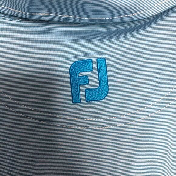 FootJoy Shirt Mens Large Blue Striped Golf Performance Embroidered Casual - Picture 6 of 6